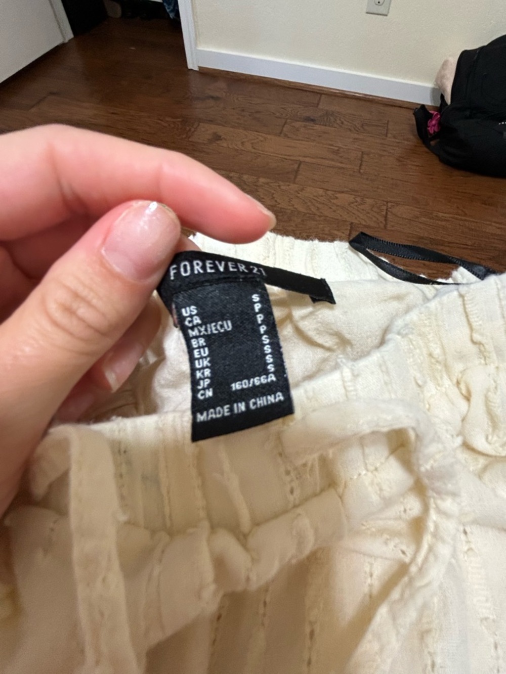Forever 21 Cream Textured Mini Skirt